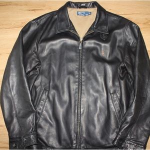 vintage genuine leather polo ralph blazer jacket 🔥